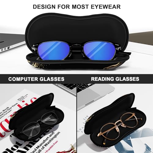Image of Sunglasses Soft Case, Ultra Light Portable Neoprene Zipper Glasses Case for Men Women