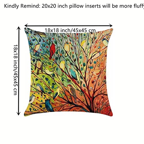 Unibedding Outdoor Birds Pillows Covers 18X18 Set Of 2 Birds Throw Pillow Case Spring Decorative Cushion Covers For Couch Sofa Patio Home Christmas Decoration, Blue #TOP1