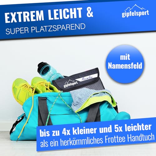 gipfelsport Mikrofaser Handtuch - Microfaser Handtücher Set, Strandtuch, Badetuch I groß, schnelltrocknend I für Sport, Beach, Reise, Outdoor, Camping I leicht, dünn, klein I 200x90cm I Grau