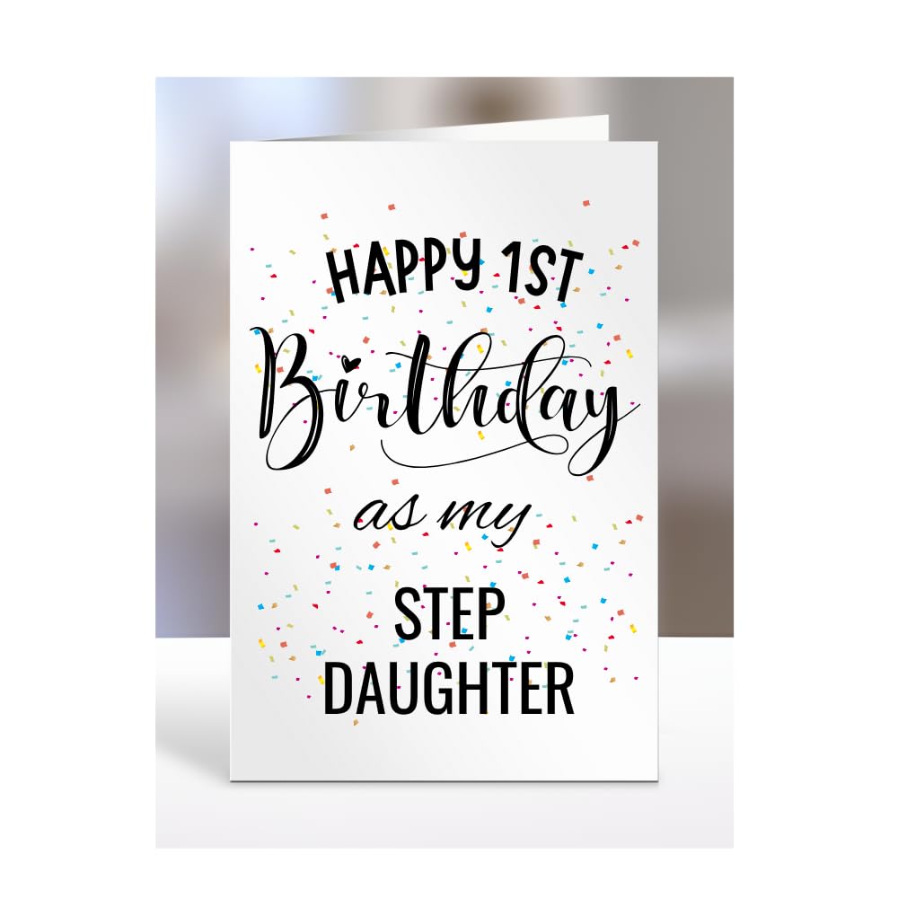 Happy 1st First Birthday as my Step Daughter card, gifts for men, women, greetings card, presents for Christmas, A5-138_182