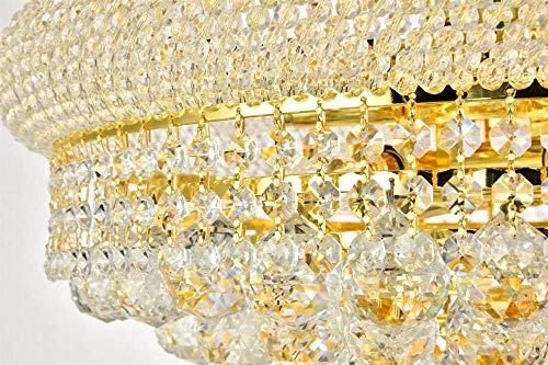 Elegant Lighting 1800D20G/Rc Royal Cut Clear Crystal Primo 14-Light, Two-Tier Crystal Chandelier, Finished In Gold With Clear Crystals, 20" X 26", Gold Finish #TOP4