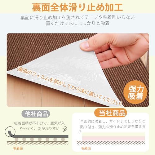 【Amazon 限定ブランド】ジョイントマット 大判 pvc 45*45cm&20枚入 薄さ4mm XINJIY タイルカーペット タイルマット 吸着マット ずれない 防音滑り止め 保温 床暖房対応ペット/高齢者の滑り止め対策 床保護マット 設置簡単 洗えるカット可能（ブラウン） [2]