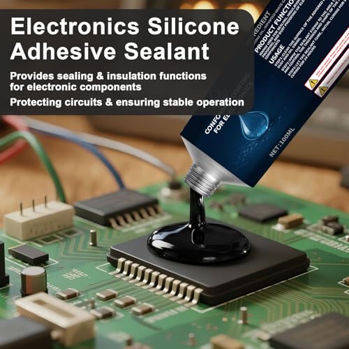 1DFAUL 100ml Black Conformal Coating for Electronics, Silicone Conformal Coating Insulating Sealant, Waterproof, Dust& Moisture Resistant, for Reliable Electronic Components Protection