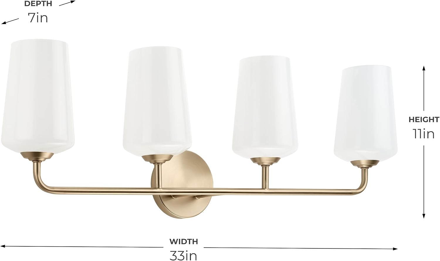 Progress Lighting Celino Collection Four-Light Vanity Light with White Glass Shades