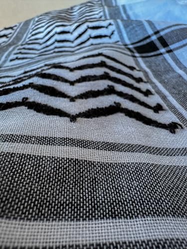 AUTHENTIC PALESTINIAN CRAFTSMANSHIP: FREE SOLDIER Palestinian Handmade 47x47 Inch Keffiyeh for Head and Neck4