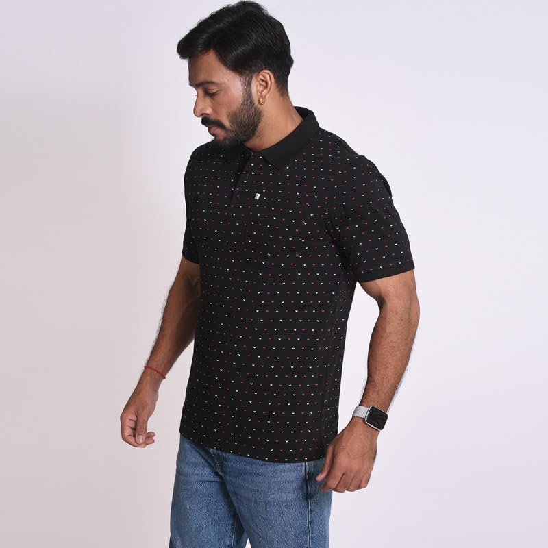 Image of Palm Island Men Abstract Men Polo Neck Tshirt