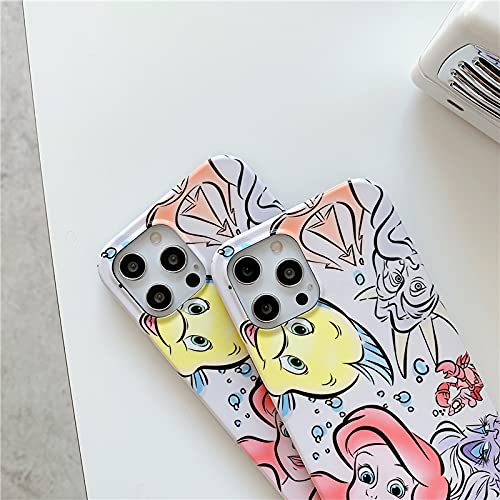 Slim Fit Soft Tpu Smooth Case For Apple Iphone 13 Pro Max Iphone13 Promax Ariel The Little Mermaid Fish Princess Disney Disneyland Cartoon Anime Ursula Sebstian Flounder Cute Lovely Kids Girls #TOP5