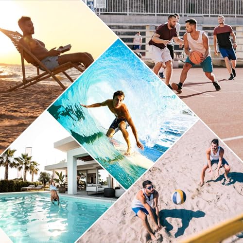 Beach Shorts Men's Swim Trunks Quick Dry Board Shorts with Mesh Lining Colorful2