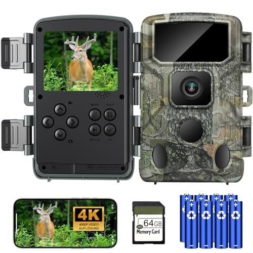 KJK Wildcamera, wifi, 4K 64MP met 64GB geheugenkaart