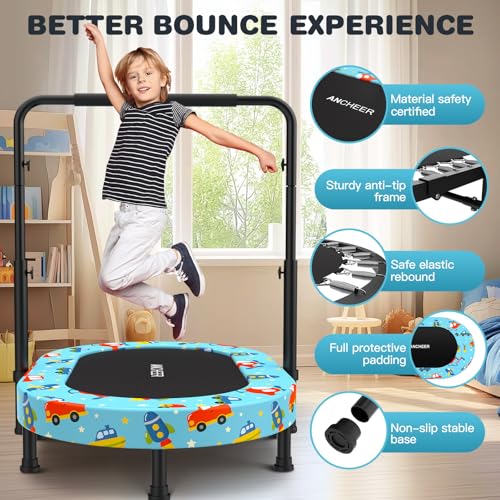 ANCHEER Kids Toddler Trampoline with Handle for Indoor and Outdoor Use, 220 lbs Weight Capacity