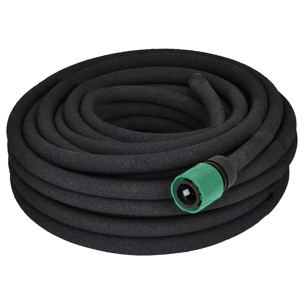 Vidaxl Black Soaker Hose For Watering & Irrigation Garden 1/2" Connector 50 M