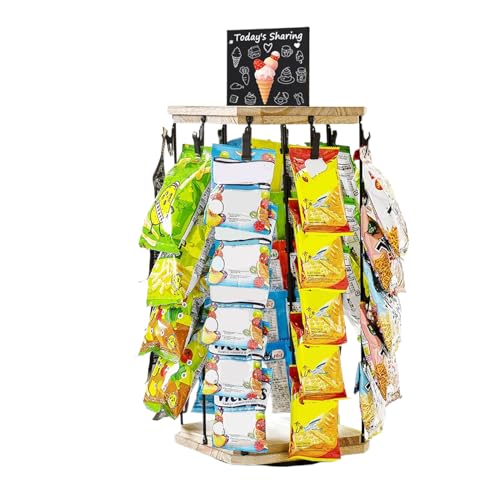Générique Présentoir À Snacks Pour Comptoir - Organisateur de Snacks avec Support en Bois - Panneau d'Affichage et Rangement Alimentaire pour Organisation...