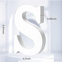 Vista 2 de AOCEAN Letras de madera blanca de 6 pulgadas, letras de madera sin terminar para decoración de pared, letras de pie, rebanadas, decoración