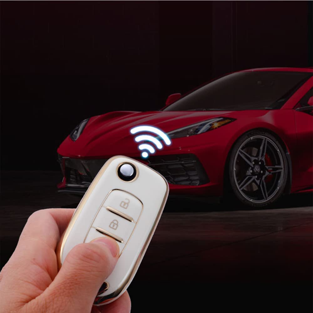 ontto Custodia pieghevole per chiave auto, adatta per Renault Kwid Kadjar Captur Megane Sandero Stepway Logan Clio 5 Arkana 2020-2023 TPU custodia portachiavi portachiavi cover nero C