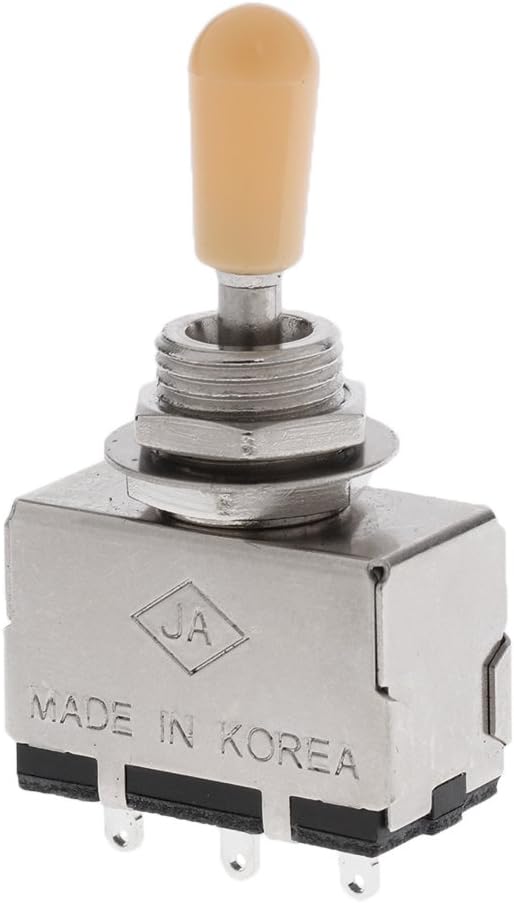 Box Style 3-Way Toggle Switch for Electric Guitar Silver w/Cream Tip|1 x 3-Way Toggle Switch| Knobs, Jacks, Switches| Parts & Accessories | Guitars & Basses |Musical Instruments & Gear