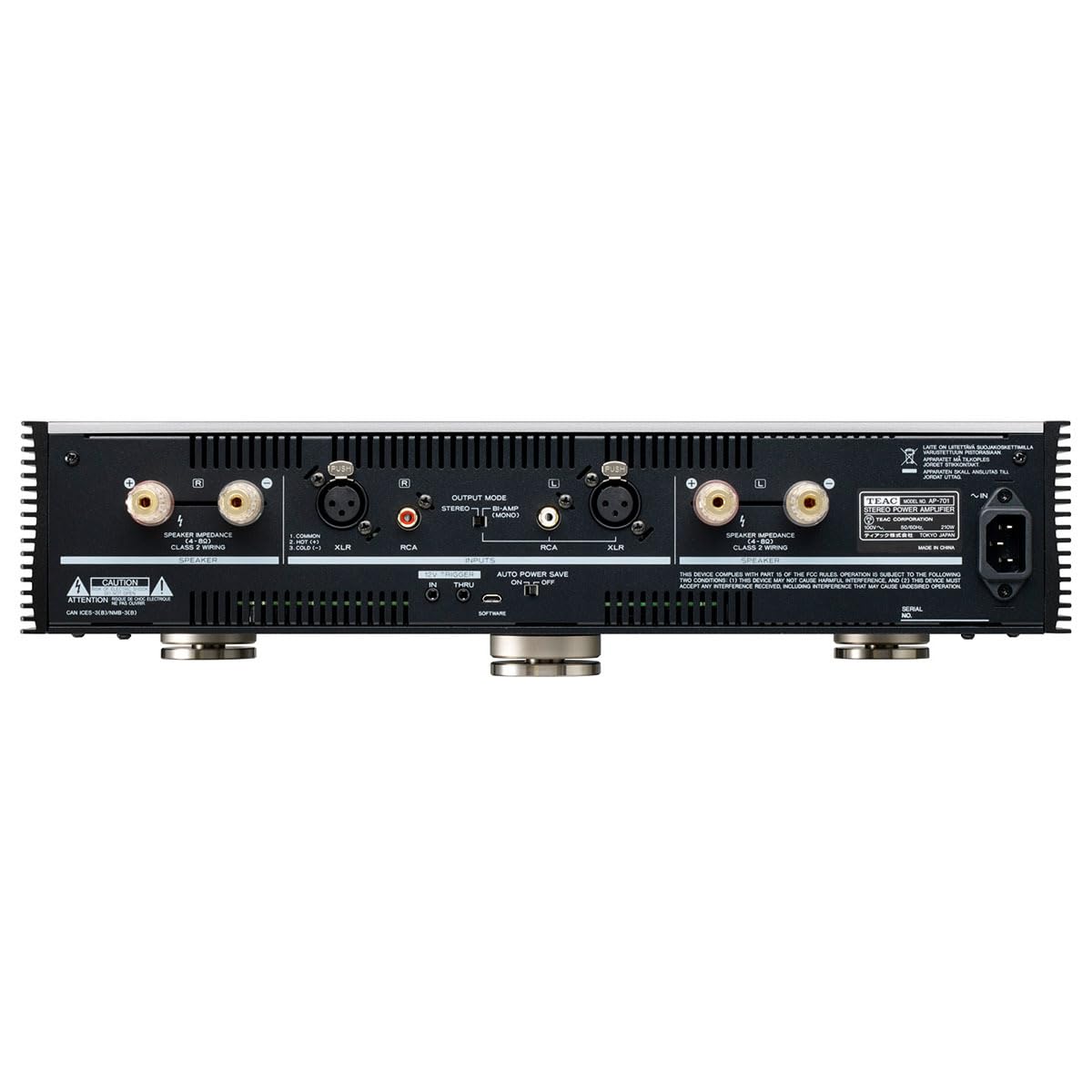 TEAC Référence AP-701 Amplificateur stéréo, design double mono, construction sans ventilateur, technologie Hypex Ncore, argent