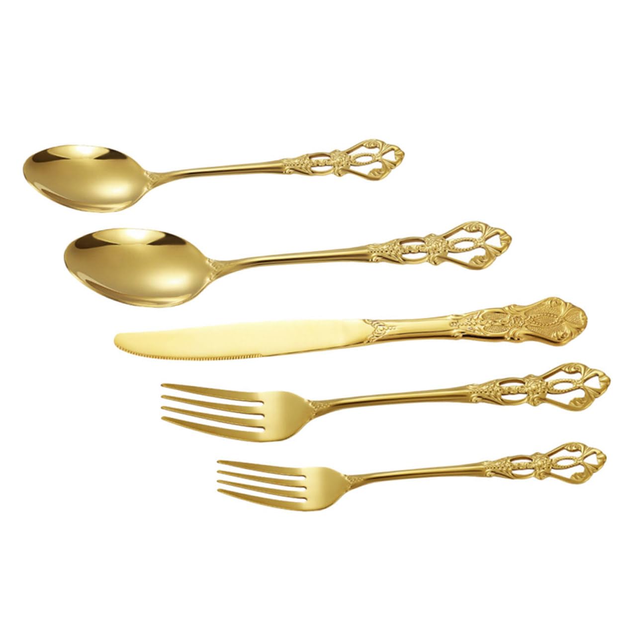 FELTECHELECTR 1 Set Stainless Steel Silverware Cutlery Kit Forks Spoons Cutter Western Flatware for Home Restaurant Mirror Polished Dishwasher Safe Dining Utensils