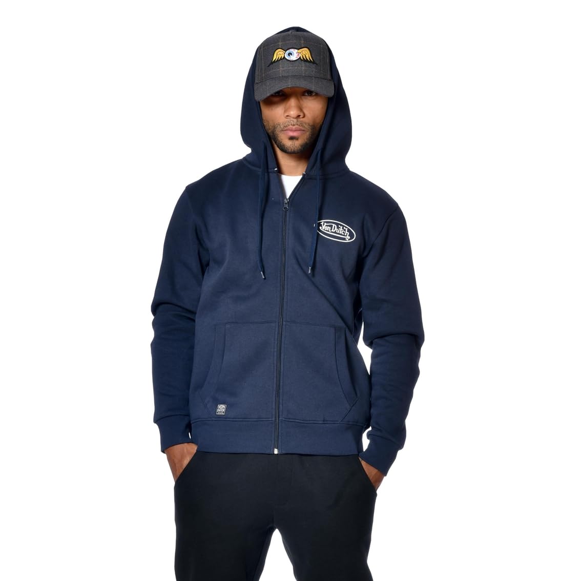 Von Dutch Męska bawełniana bluza z kapturem Slimane, wygodna i ciepła