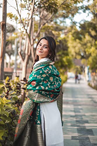 Image of DEVANGI Women's Floral Silk Blend Dupatta