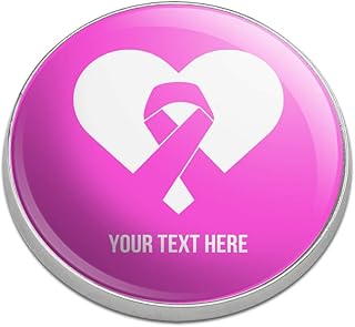 GRAPHICS & MORE Personalized Custom 1 Line Breast Cancer Pink Ribbon Heart Golfing Premium Metal Golf Ball Marker