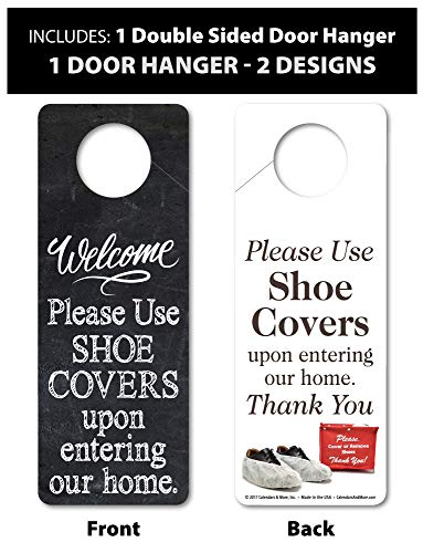 Foldable Shoe Cover Holder (Red) With Bonus Please Use Shoe Covers, Double Sided, Door Hanger #TOP1