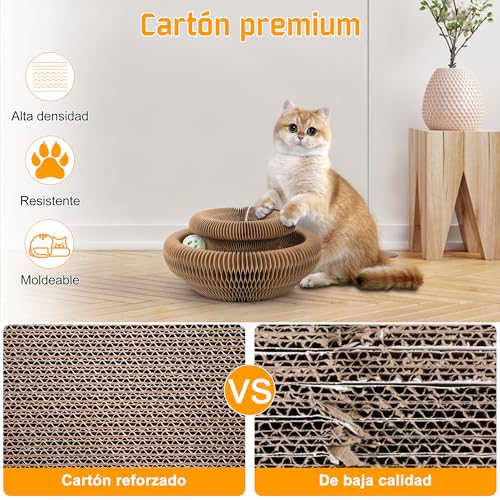 Rascador Magic Organ para Gatos | Rascador Grande Plegable con Campanilla | Tunnel de Juego Ampliable y Cama Cueva en Uno | Ideal para Múltiples Gatos y Razas Grandes (Dimensiones estándar) - imagen 5