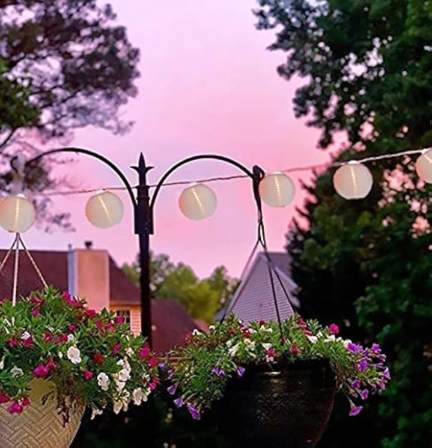 White Lantern String Lights Plug in, 8.5Ft Hanging Indoor Decorative String Lights with 10 Cute White Nylon Lanterns Lights Connectable for Indoor Outdoor Bedroom Ramadan Backyard Patio Bistro Decor