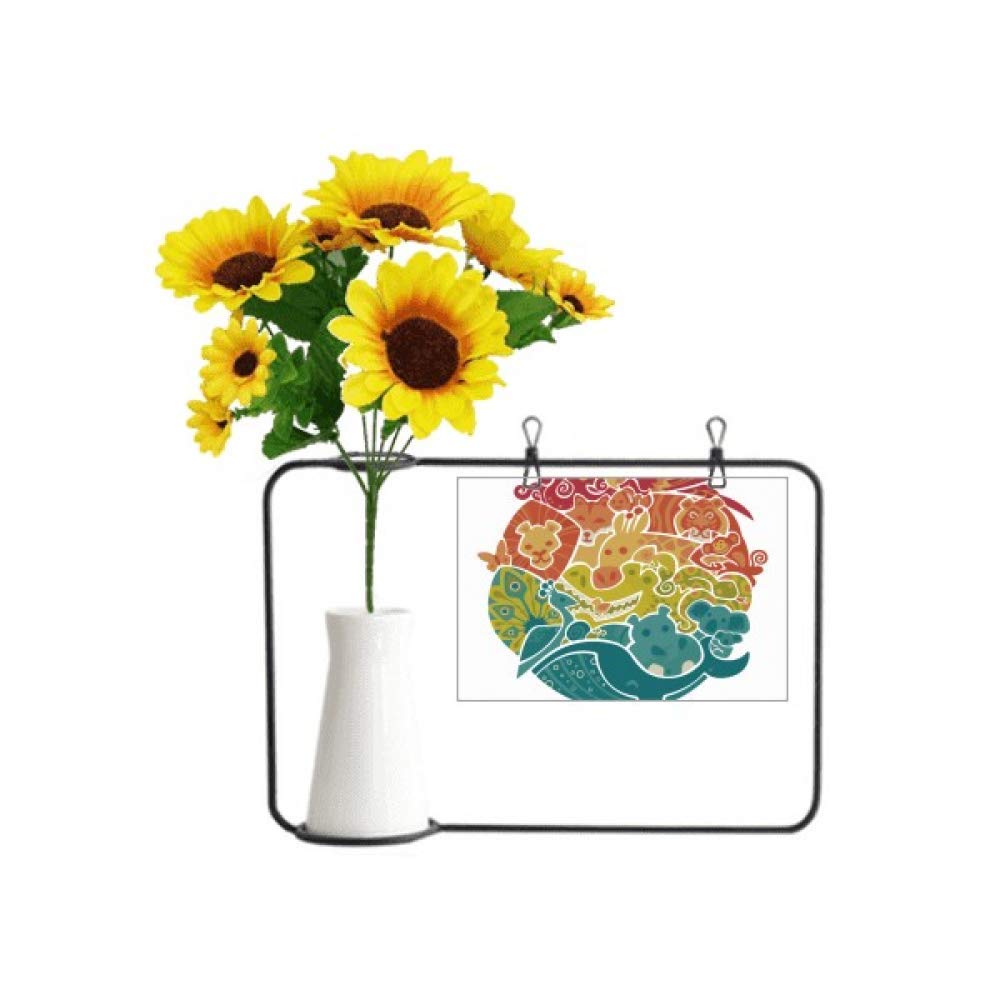 Carte de bénédiction poisson bleu et tournesol artificiel pour un cadeau unique