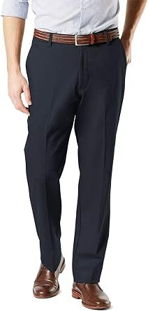Dockers Men's Big \u0026 Tall Signature Lux Cotton Classic Fit Creased Stretch Khaki Pants - Black