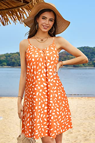 ULTRANICE Women's 2024 Summer Casual Beach Dresses Cover Ups Floral V Neck Spaghetti Strap Backless Mini Sun Dress2