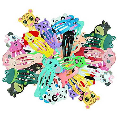 Mjartoria Animal Fruit Pattern Print Hair Clips No Slip Metal Hair Clips Snap Barrettes For Women Accessories (68 Pcs Rose Red) #TOP5