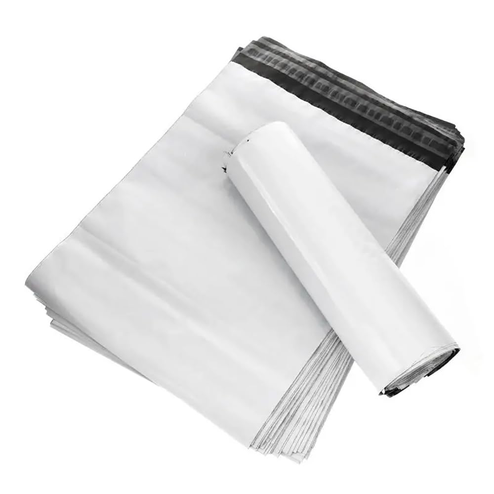 Bolsa De Plástico Blanca For Mensajería, 50 Unidades, For Embalaje De Mensajería, Gruesa, Impermeable, For Envíos Postales, con Autosellado(50x70cm)