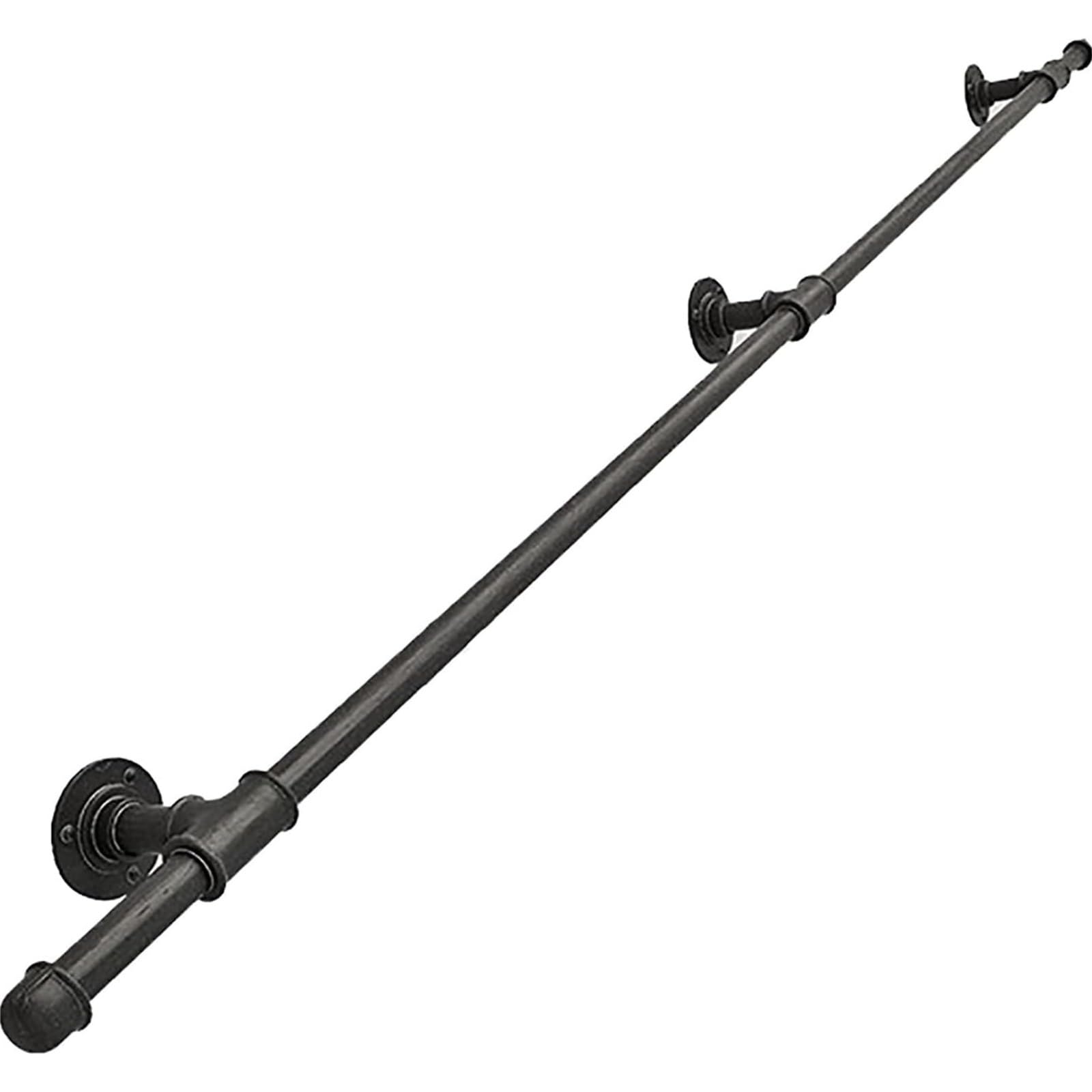 Stair Railing Handrails for Stairs Metal Railing Outdoor Handrail Wall Non-Slip Grab Bar Railing Industrial for Wall Mount Support(60cm)