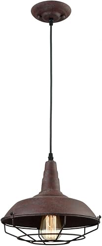 Miniatura 3 de DAYCENT Lámpara colgante estilo granero, iluminación colgante enjaulada de granja, iluminación colgante de alambre de metal industrial, lámpara