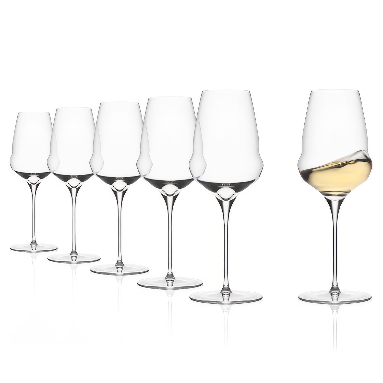 Stölzle LausitzCocoon White Wine Glass (Set of 6) - 16.5 oz Crystal Stemware for Red & White Wines, Dishwasher Safe & Lead-Free Glasses for Home Bar - Elegant Gift-Ready Collection
