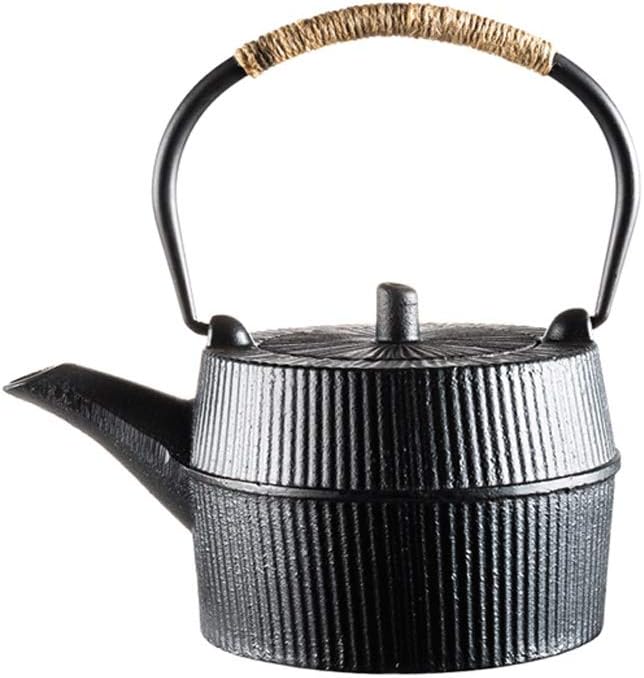 Teapot Iron Art Design Barrel Pot Tea Set Straight Grain Iron Pot Tea Set Jewelry