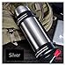 Tazza Termica Thermos in Acciaio Inox, 3L / 2L alla Moda, Grande capacità, con Tazza d'Acqua for Uso Quotidiano, attività all'aperto, Auto, Isolante, Portatile (Capacité : 2L, Couleur : Argent)