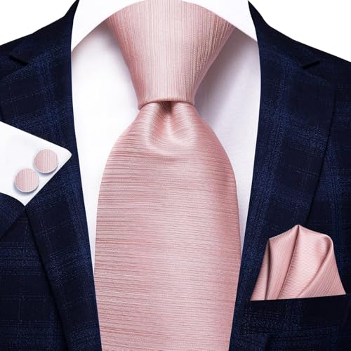 Image of Hi-Tie Father and Son Tie Set Striped Plaid Ties for Men and Boys Silk Necktie Pocket Square Set for Wedding Gifts
