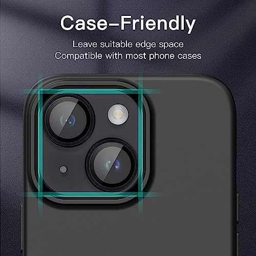 GadgetBite Camera Lens Protector for iPhone 14 6.1"& iPhone 14 Plus 6.7", Tempered Glass Camera Lens Protector Tempered Glass Lens Ring Cover Fit for iPhone 14/iPhone 14 Plus(Black) 2 51fUzU1O1OL