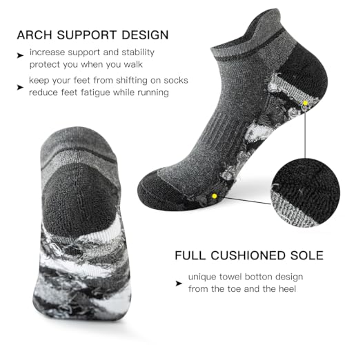 JOYNÉE 6 Pairs Mens Ankle running Socks Men Low Cut Athletic Socks with Tab4