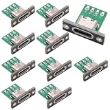 10 Connettori USB Type-C Femmina con Scheda PCB Breakout Saldabile 5V 3A