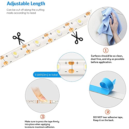 Led Strip Lights Battery Operated, 9.8Ft 90 Led Rope Lights With Remote Controller Timer Dimmable, Waterproof Flexible Lights Strip For Indoor Outdoor Tv Table Bedroom Boat Kitchen Christmas (Blue) #TOP5