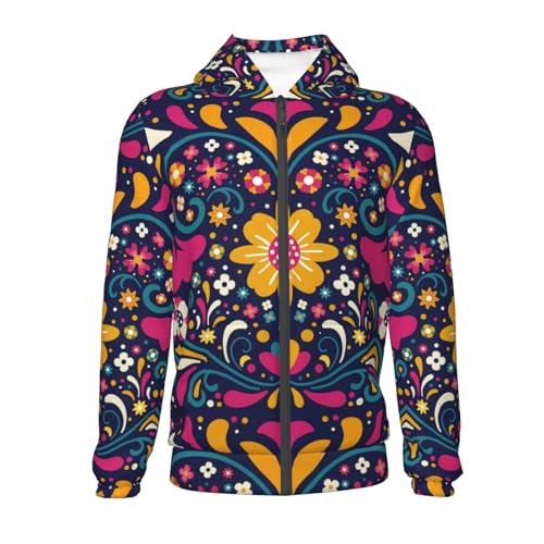 Cinco De Mayo Floral Kid Hoodies Boys Zip Up Sweatshirts Girls Pullover with Pocket2