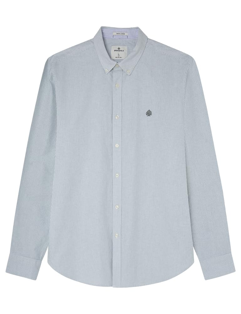 SPRINGFIELD Men's Shirt, Green Grey, M