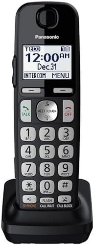 Teléfono inalámbrico Panasonic KX-TGE433B con contestador y 3 teléfonos, Negro