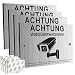 Produktbild 4 Stücke Schild Videoüberwachung Privatgrundstück mit DSGVO Hinweis, 20x12cm Achtung VideoüBerwachung Schild, für ÜBerwachungskamera Oder Kamera Attrappe Innen AußEn(Aluminiumverbund)