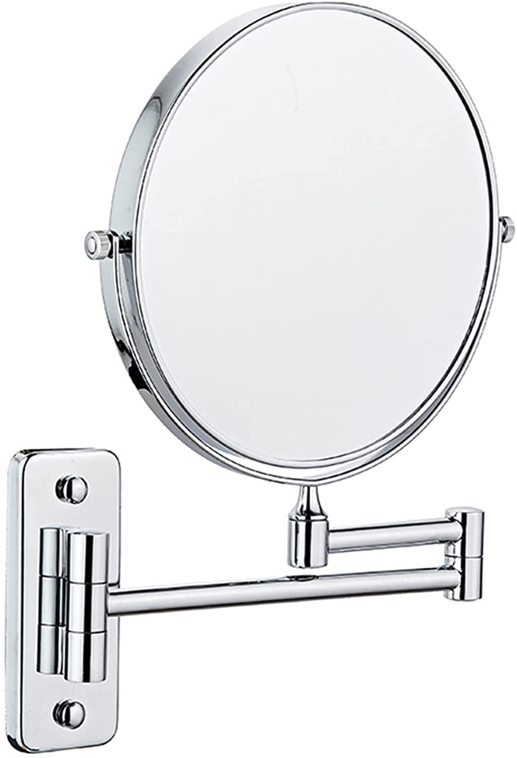Miroir de maquillage mural pivotant 360 de 8 pouces avec miroir grossissant 10X