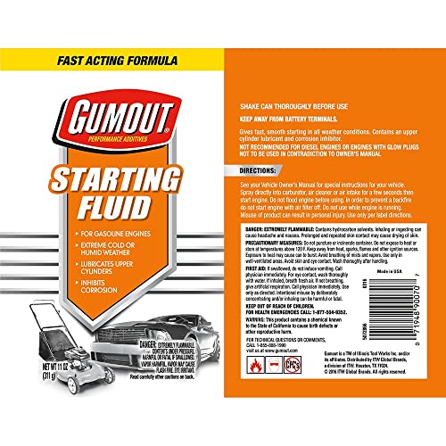 Gumout 5072866 Starting Fluid, 11 oz, White (Pack of 2)