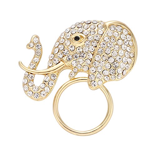 Image of Shining Full Crystal Elephant Magnetic Clip Magnetic Eyeglass Holder Brooch Clothes Jewelry