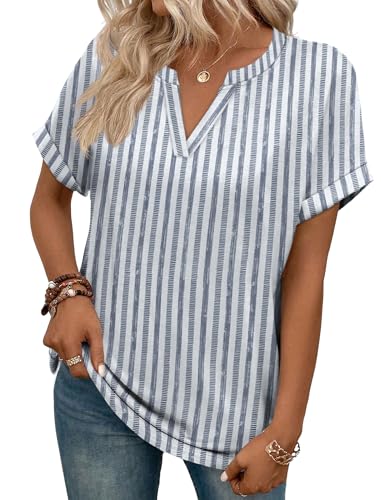 Image of WIHOLL Womens Blouses Spring Tops Short Sleeve Shirts Dressy Casual Summer Vacation Fashion Clothing 2026
